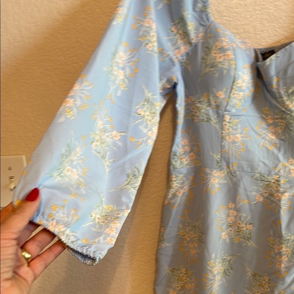 Lily Rose Blue Ruffled Wrap Sundress - Picture 4 of 7